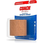 Coach Self-Adhering Elastic Sports Compression Wrap, Elastic Bandage Helps Stabilize for Sprain, Strain & Joint Recovery, Support for Ankle, Wrist & Elbow, 2 in x 2.2 yd, Pack of 1, 1.6 OZ Per Pack