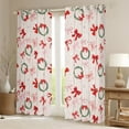 thumbnail image 2 of Homewish Lovely Bow Knot Black Out Curtains,Christmas Flower Wreath Curtains Pack of 2 (42x63 Each),Red Pink Green Bedroom Curtains For Girl Kids,Microfiber Bedroom Decor, 2 of 6