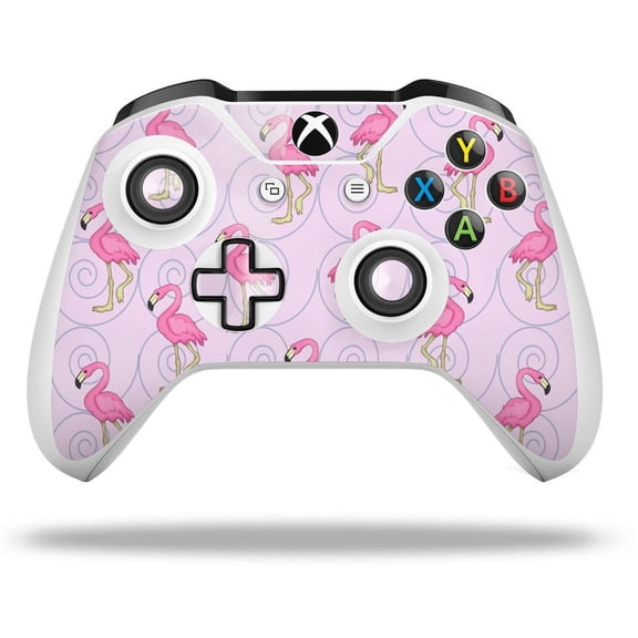WraptorSkinz Decal Skin Wrap Set works with 2016 and newer XBOX One S / X Controller Flamingos on Pink (CONTROLLER NOT INCLUDED)