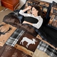 thumbnail image 4 of Castle Fairy Teens Safari Deer Bear Twin Bedding Sets,Plaid Bedding Comforter Set, 4 of 8