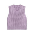 thumbnail image 4 of Women's Aesthetic Clothes Casual V-Neck Pullover Shirt Collision Color Sleeveless Sweater Vest TBKOMH, 4 of 5
