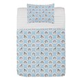thumbnail image 1 of Circles Microfiber Bedspread Set, Repeating Animal Pattern of Watercolor Mister Hedgehog on Polka Dots, Soft Bedding Set with Pillow Shams & Comforter, 3 Sizes, Baby Blue Grey and White, by Ambesonne, 1 of 1