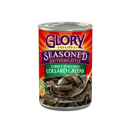 Glory Foods Seasoned Southern Style Turkey Flavored Collard Greens, 14.5