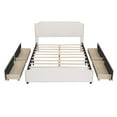 thumbnail image 3 of Upholstered Queen Size Bed with 4 Storage Drawers,Upholstered Platform Bed Frame with Stud Trim Headboard and Footboard,Velvet Queen Storage Bed for Teens Adults,Beige, 3 of 12