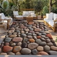 thumbnail image 2 of Colorful Stones Outdoor Rug for Patio/Deck/Porch, Non-Slip Large Area Rug 5 x 7 Ft, Modern Art Farmhouse Stones Indoor Outdoor Rugs Washable Area Rugs, Reversible Camping Rug Carpet Runner, 2 of 8