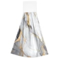 thumbnail image 7 of 2 Pcs White Gold Black Marble Kitchen Hand Towels with Hanging Loops Absorbent Soft Fast Drying Decor Bath Towels, 7 of 7