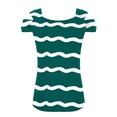 thumbnail image 4 of Camisas de Manga Corta para las Mujeres, Cuello en V Plegable de Impresión Del Hombro Top Casual Hecho de Poliéster Cómodo para el Verano, Tops de Bikini para las Mujeres, 4 of 7