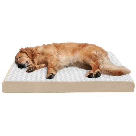 UPC: 0815181022556 | FurHaven Pet Products Ultra Plush Deluxe Orthopedic Pet Bed for Dogs & Cats – Cream  Jumbo