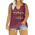 thumbnail image 2 of BLTIBY 2025 Mama Shirts for Women Mothers Day Mommy Mom Graphic Sleeveless V Neck T Shirts Casual Pullover Tops Tee Gifts Wine 3 L, 2 of 4