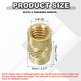 thumbnail image 2 of Uxcell Threaded Inserts, Brass Heat Set Insert Female Threaded Inserts Metric Knurled Nuts Embedment Nut 20 20x12x8mm, 2 of 7