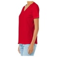 thumbnail image 4 of Yellow Rooster Women's Relaxed Jersey Short Sleeve V-Neck Tee Red XL, 4 of 6