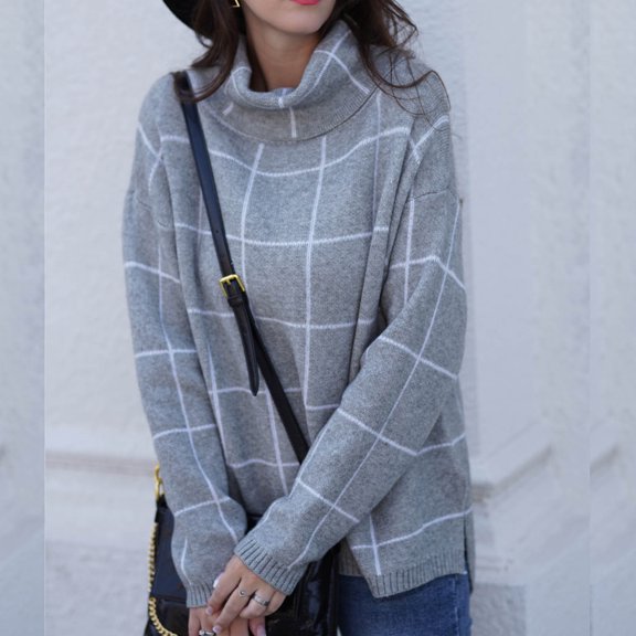 DailyTrove Women's Plaid Hooded Pullover, Long Sleeve, Casual Outdoor & Travel Wear, Durable Polyester , Plus Size Friendly