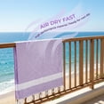 thumbnail image 5 of Unique Bargains 2 Pack Geometric Turkish Beach Sandproof Towel Light Purple/Grey 71" x 40", 5 of 8