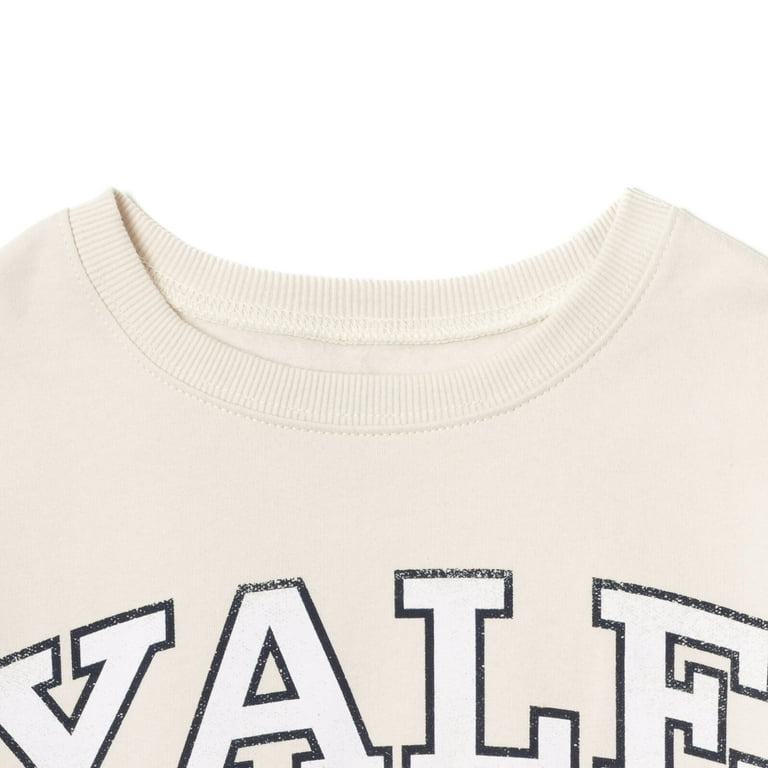 Yale University Little Girls Fleece Sweatshirt Crop Top Little Kid to Big
