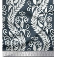 thumbnail image 1 of Soimoi Modal Satin Fabric Waves,Leaves & Floral Artistic Print Fabric by Yard 42 Inch Wide, 1 of 1