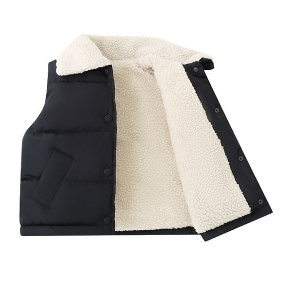 Povozer Girls Lightweight Puffer Vest Casual Sleeveless Jacket Kids Quilted Gilet with Pockets(Black,8-9 Years)