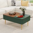 thumbnail image 5 of Modern Lift Top Wooden Coffee Table with Hidden Compartments and Shelves - Perfect for Small Homes, Apartments, Green, 5 of 7