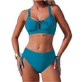 thumbnail image 2 of Traje de baño tankini para mujer, de color liso, a juego, con bolsillo, bañador deportivo tipo tanga, traje de baño dividido, traje de baño de dos piezas para mujer, trajes de baño tankini para mujer,, 2 of 5