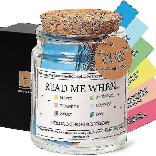 The Hope Jar Bible Verses, Glass Prayer Jar with 90 Coloring Scriptures, Bible Verses In a Jar, Nourish Soul with God's Word 26-27s