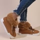 thumbnail image 4 of Botas de nieve para mujer, cortas, largas y peludas, con reborde, para correr, de invierno, estilo vaquero, 4 of 8