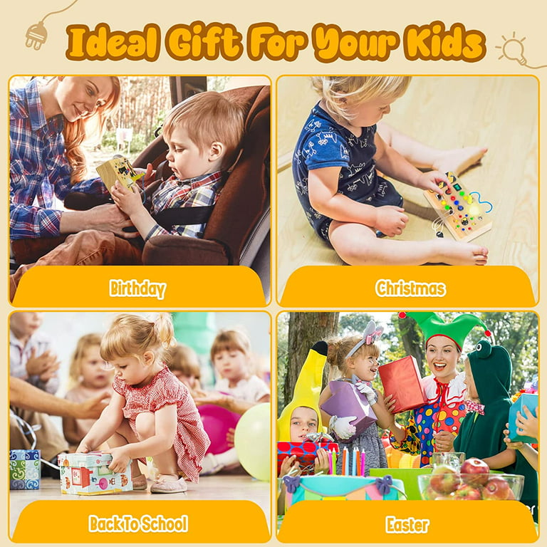 STAY GENT Giochi Montessori Light Up Switch Busy Board per Bambini