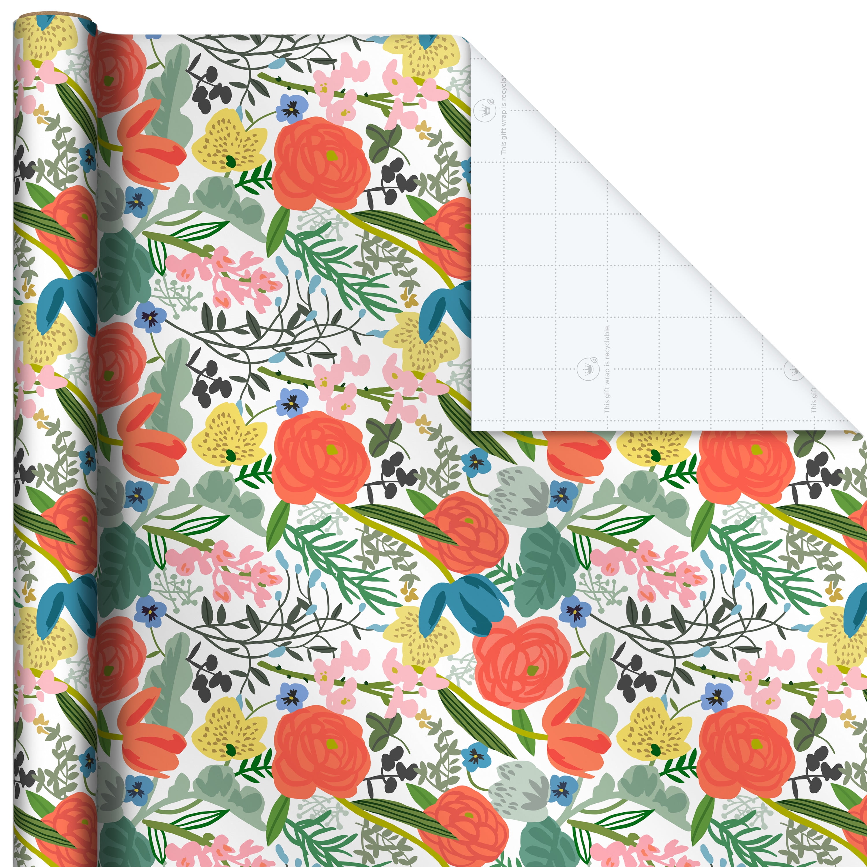 Hallmark Multi-color Recycled Gift Wrap Papers, with Cutlines on Reverse (3 Rolls) 60 sq ft.