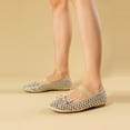 thumbnail image 6 of Women’s Breathable Lightweight Rhinestone Ballet Flats with Delicate Bow and Elastic Strap, 6 of 7