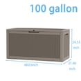 thumbnail image 4 of Chiccushion 100 Gallon Outdoor Patio Box Deck Delicate Vine Pattern Practical Storage Box for Yard Daily Usage, Brown, 4 of 4