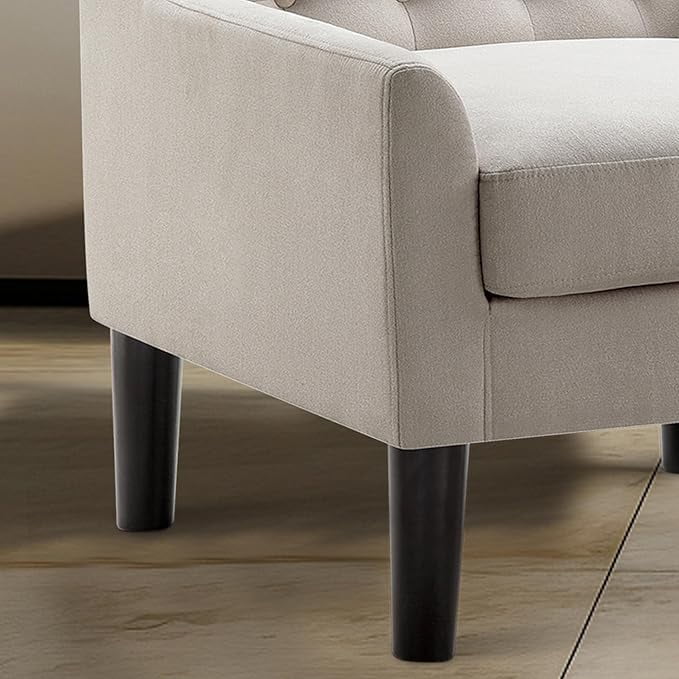 BSHTI modern style Tufted Upholstered Loveseat,with Removable Back Cushions,Sturdy Construction,Linen Blend Upholstery,Square Arm