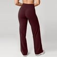 thumbnail image 4 of Softretch No Front Seam Wide Leg Pants for Women - High Waisted Yoga Lounge Buttery Soft Comfy Casual Wine L, 4 of 4