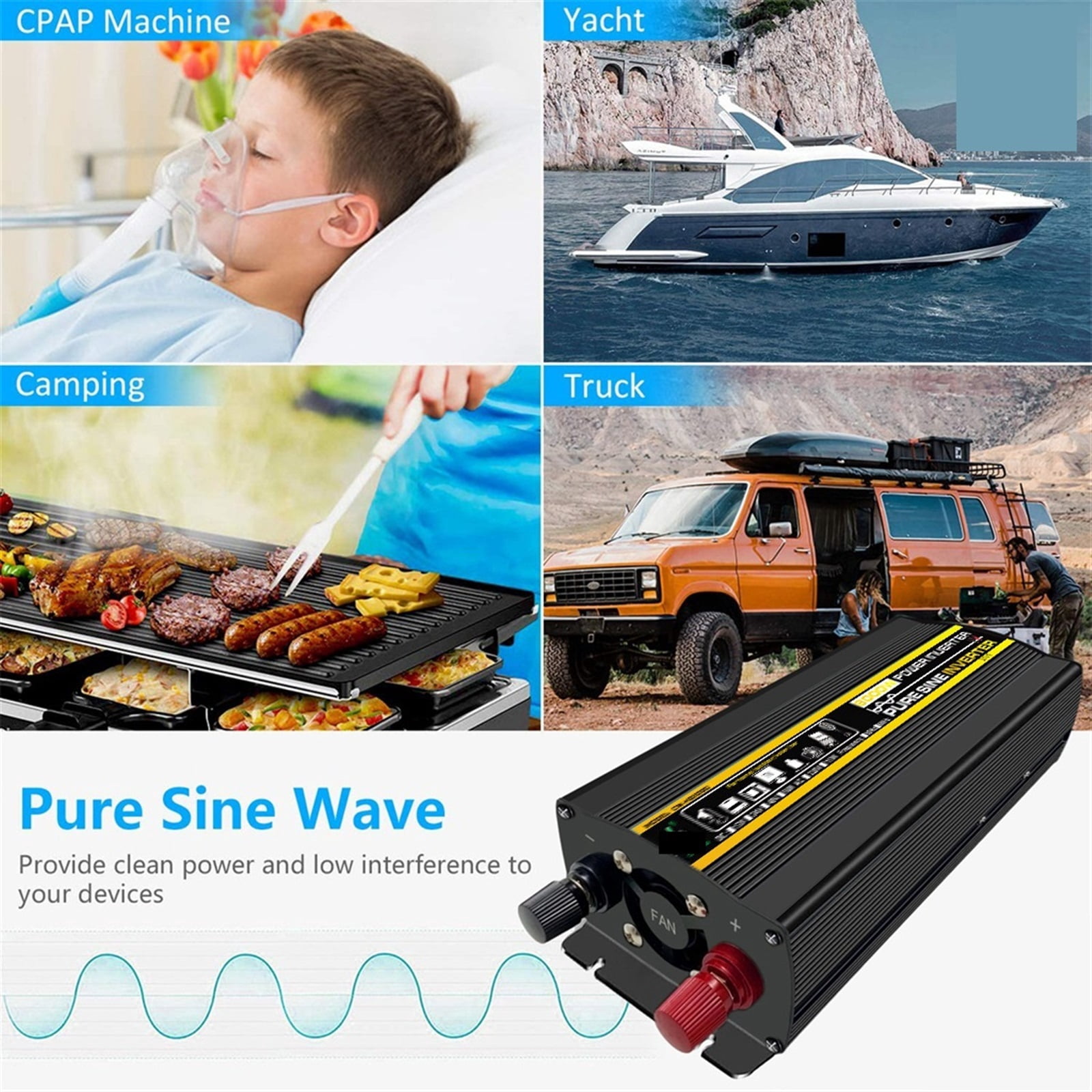 8000W Pure Sine Wave Inverter DC 12v/24v/48v/60v To AC220 3000W 4000W 6000W Voltage Transformer Power Converter Solar Inverter ,High Conversion Efficiency