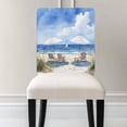 thumbnail image 3 of Watercolor Summer Beach Chair Covers Set of 1 Sun Umbrella Chair Back Covers Stretch Removable Washable Chairs Slipcovers Chair Protector for Dining Room Kitchen Party Decor, 3 of 5