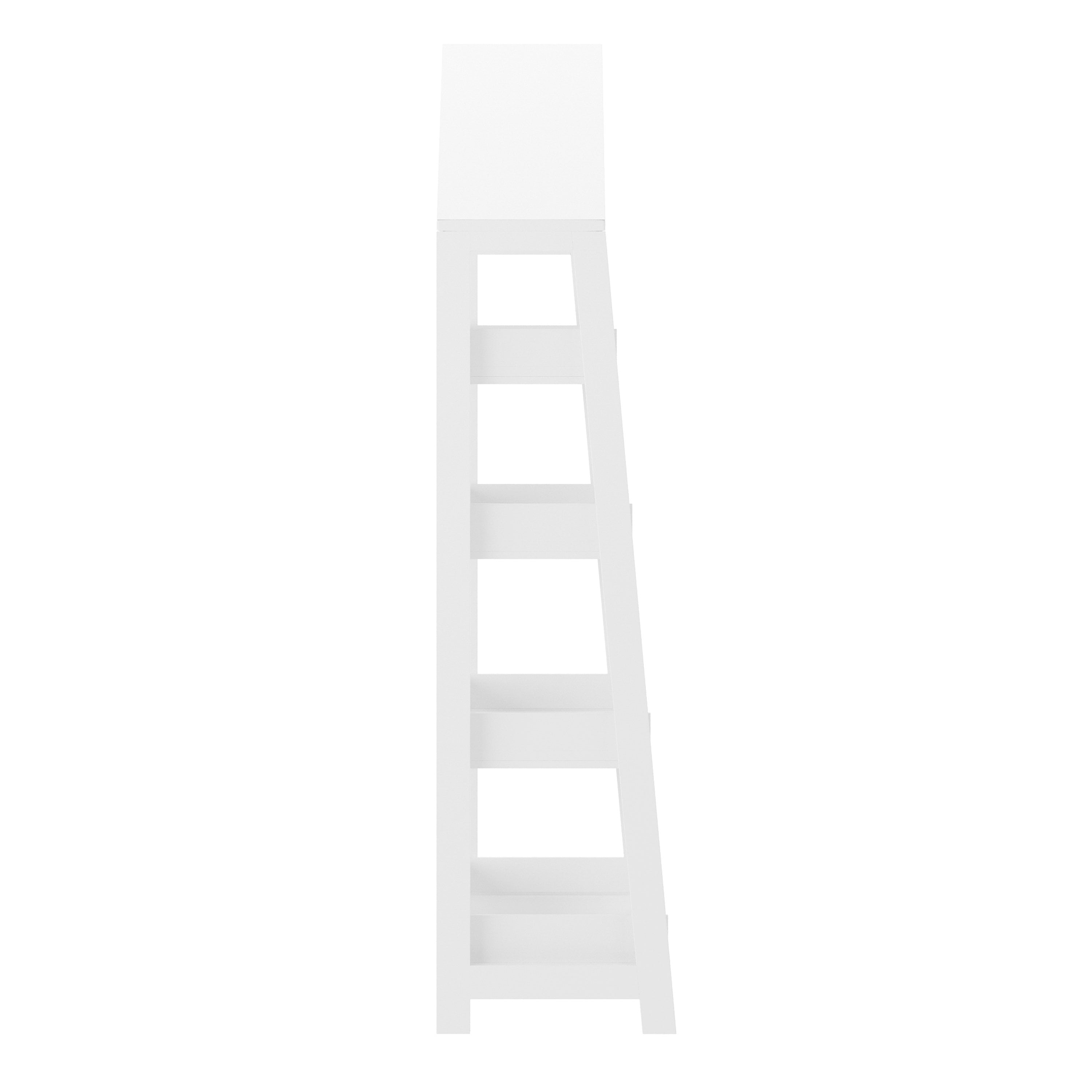 Buzz & Bloom Kids Open-Style Wooden Bookshelf with 4 Shelves and Covered Triangular Top, White