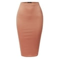 thumbnail image 2 of SSOULM Women's Stretchy Fitted Midi Pencil Skirt with Back Slit and Plus Size, 2 of 4
