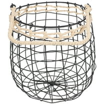 HOMEMAXS Farmhouse Hanging Wire Basket with Handle Fruit Vegetable Potato Storage Basket Kitchen Garden Wall Mounting Basket for Home Decors