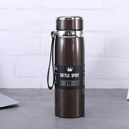 

Homeex Outdoor Portable Stainless Steel Large-capacity Vacuum Flask With Rope Coffee 1000ml