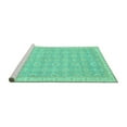 thumbnail image 2 of Ahgly Company Machine Washable Indoor Rectangle Abstract Turquoise Blue Modern Area Rugs, 3' x 5', 2 of 4