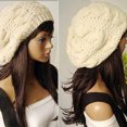 thumbnail image 2 of CDAR Women Sweet Crochet Warm Solid Color Beret Artist Baggy Beanie Winter Hat Gift, 2 of 7