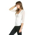 thumbnail image 3 of Fashion Secrets Junior's Sheer Chiffon Bolero Shrug Jacket Cardigan 3/4 Sleeve (X-Large, Ivory), 3 of 3