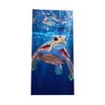 thumbnail image 2 of Amzcrzy Polyester Ocean Elements Beach Towel Oceans-Themed Beach Towel Starfishs Seashells and Sea Turtle Fast-Drying Absorbent Bath Towel Microfiber Beach Towel Non-Functional Blankets, 2 of 6