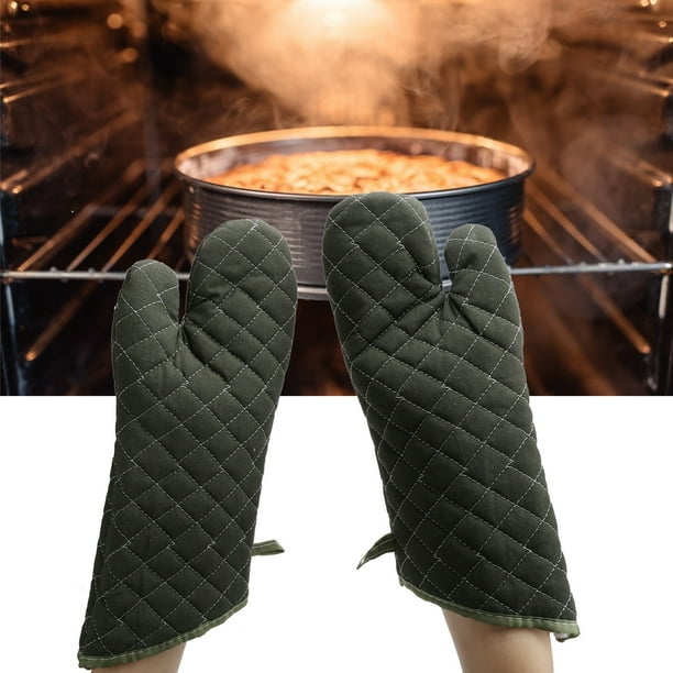 Gants de four Rdeghly, gants de cuisson gants en coton vert épais résistant  à la chaleur pour accessoire de cuisine four électrique, gant résistant à  la chaleur 