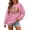 Pink, variant on Women Fall Vibes Leaf Graphic Crewneck Sweatshirt Autumn Holiday Pullover Top