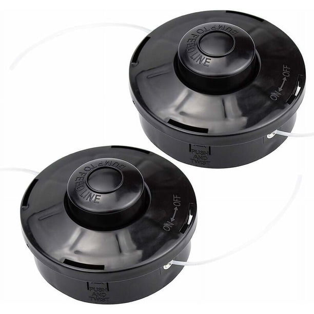Cabezal de corte para cortadora de césped de alta eficiencia de corte, ajuste universal para cortadoras de eje recto, cabezal de corte de nailon de amplia compatibilidad con cable de 2 m de largo y