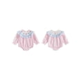 thumbnail image 2 of BemeyourBBs Baby Girls Christmas Romper, Long Sleeve Crew Neck Embroidery Bodysuit, 2 of 9