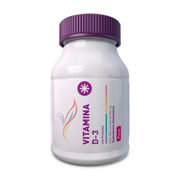 Suplemento alimenticio Essential Nutrition Vitamina D-3 Colecalciferol FEM 45 cápsulas de 500 mg