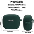 thumbnail image 2 of Funda protectora de silicona suave compatible con auriculares inalámbricos JBL Tune 130NC TWS, a prueba de golpes, portátil, con mosquetón, color verde matcha., 2 of 5