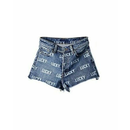 New Lucky Brand Women's Totally Lucky Lucky Pins Allover Printed Shorts 0 25W 6429-6