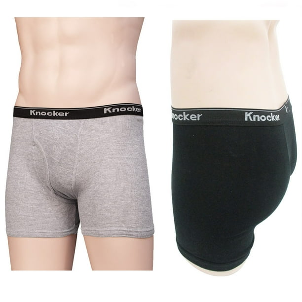 Vaardig Getand Leger 4 Men's Boxers Undewear Male Briefs Shorts Size XL 42-44 Cotton Black Grey  Pack - Walmart.com