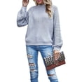 thumbnail image 2 of Womens Turtle-Neck Oversized Sweaters Casual Long Sleeve Pullover Loose Chunky Knit Jumper Gray XL, 2 of 9
