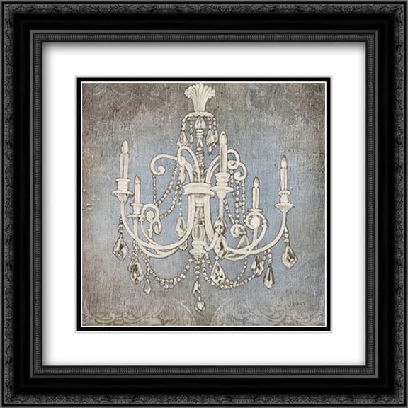 Luxurious Lights III 2x Matted 20x20 Black Ornate Framed Art Print by Wiens, James